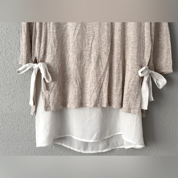 Pebble & Stone Anthropologie Layered Side-Tie Tunic Top Women’s Size XL Casual - Picture 2 of 15